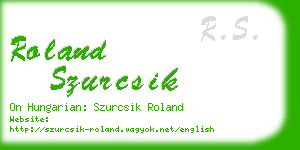 roland szurcsik business card